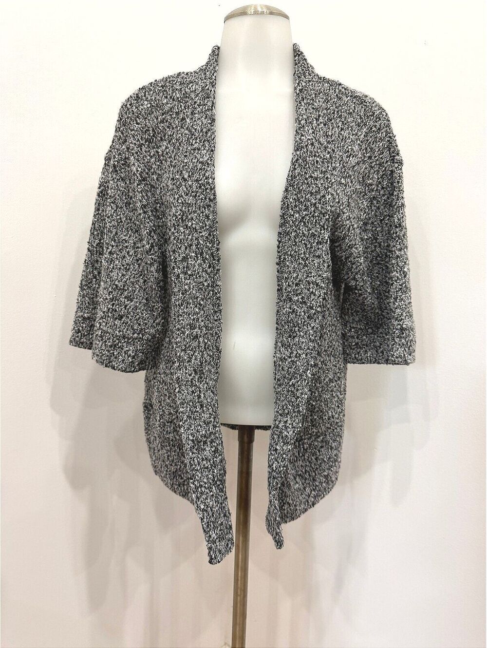 Motherhood Maternity Black and White Open Front Knit Cardigan Medium